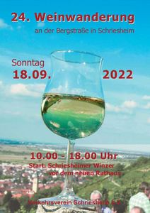 Plakat 24. Weinwanderung in Schriesheim am 18.09.2022